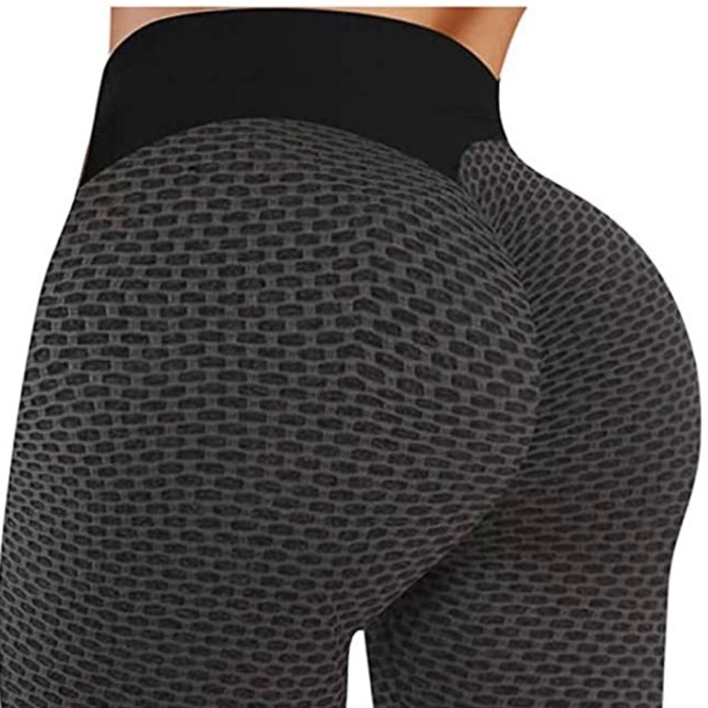 Butt lift Stretch Yoga Leggings AKA Tik-Tok Leggings, Grayish Black, Medium
